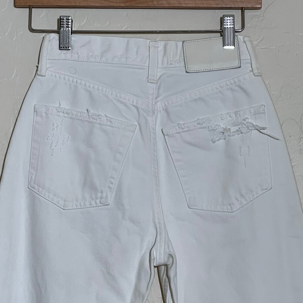 Moussy Vintage High Rise Straight Leg Distressed Jeans Cream Womens Size 24 - Picture 5 of 9
